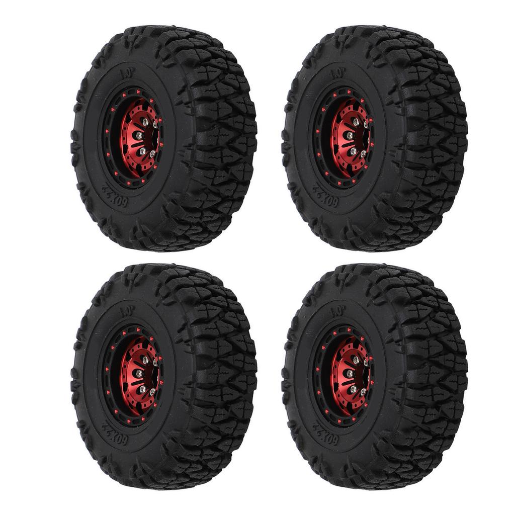4pcs 1.0in Small RC Wheels Tires Aluminium Alloy Compatible RC Climbing Car Wheels Tire for 1Celsius18 1Celsius24 for SCX24