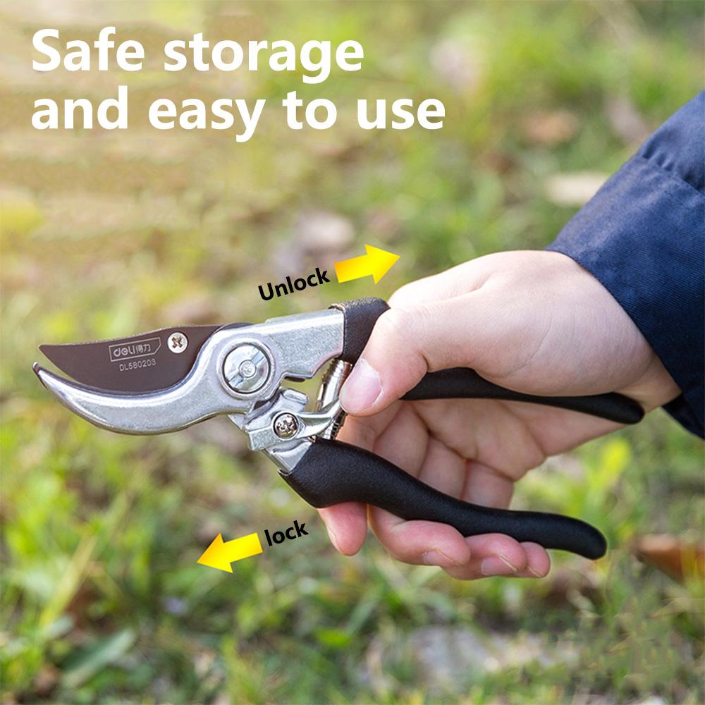 Секатор Deli Garden Pruner Ножницы для обрезки 8,5 дюймов Экономящие труд ножницы для садового инструмента Ножницы для обрезки растений Садовые ручные инструменты