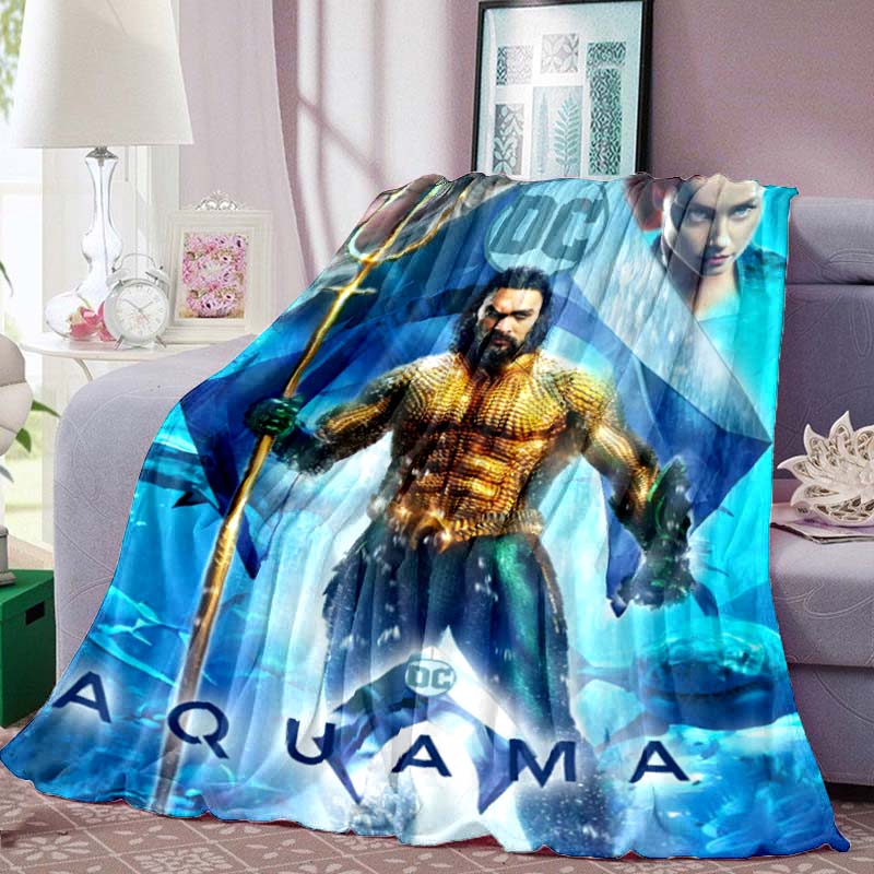 The Aquaman fantasy movie-themed cartoon blanket is perfect for naps, sofas, living rooms, offices, bedrooms, and other similar