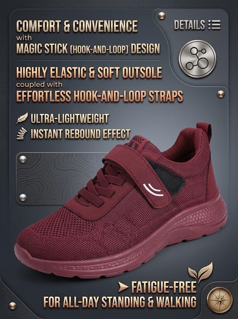 Men Casual Shoes Spring Slip on Walking Shoes Soft Sole Lightweight Hook and Loop Comfortable Everyday Footwear