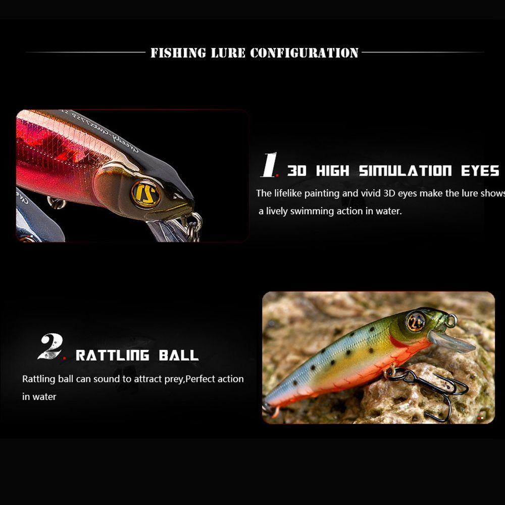 Multicolor Tackle Crankbaits Winter Fishing Minnow Lures Floating Minnow Baits Fish Hooks