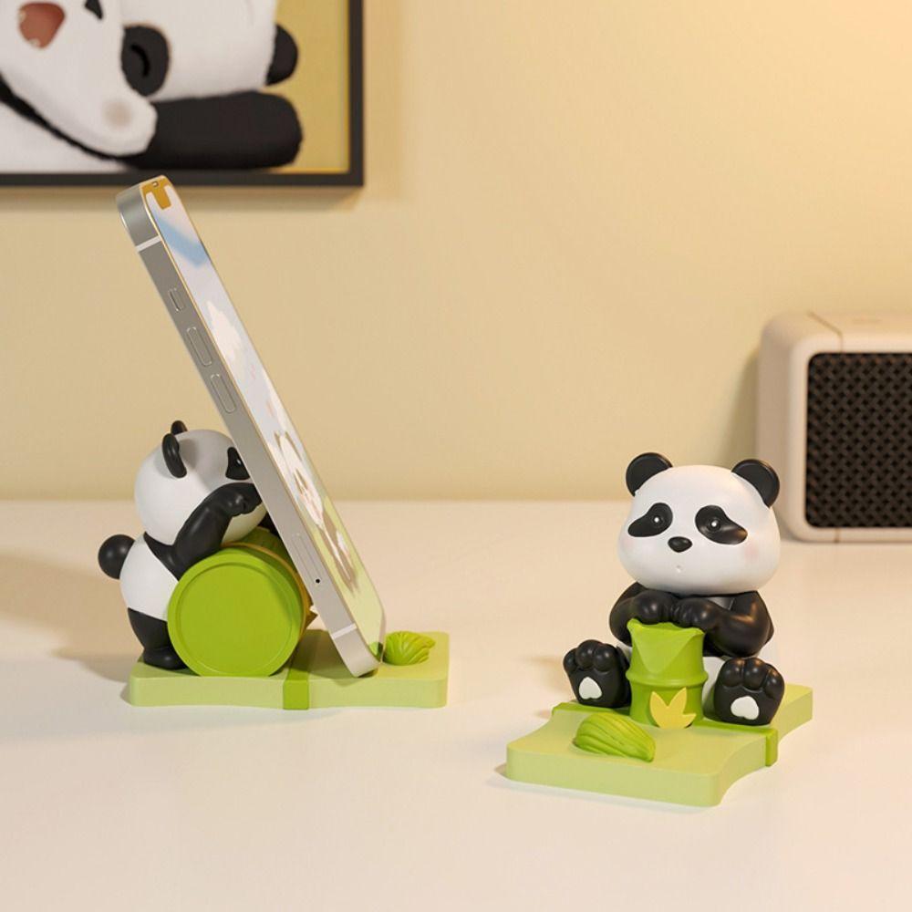 Sculpture Statue Cellphone Sand Cute Panda Cartoon Panda Decoration Panda Desk Phone Holder