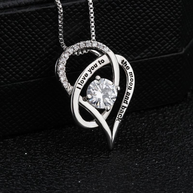 2018 I Love You To The Moon And Back Heart Pendant