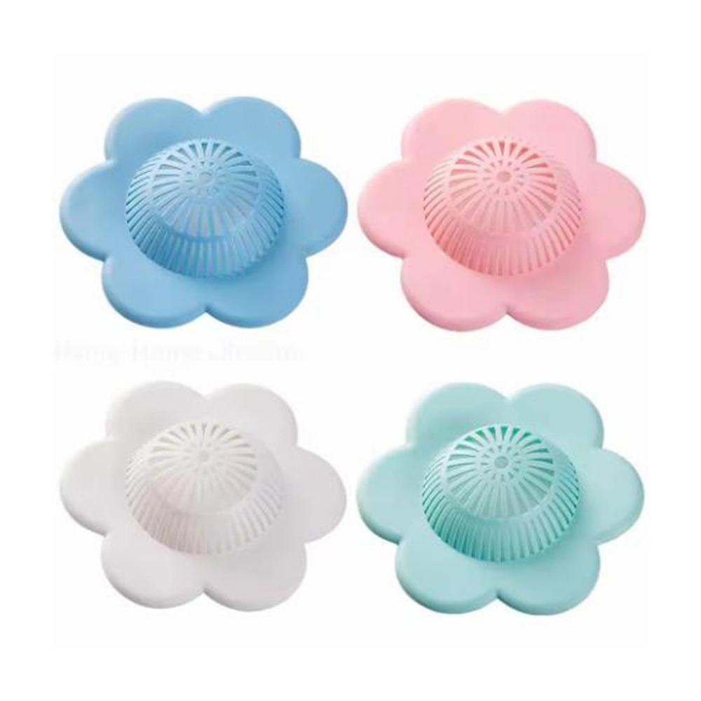 4Pcs Soft Flower Sink Strainer Anti-clogging Hair Catcher Floor Drain Covers Bathtub
