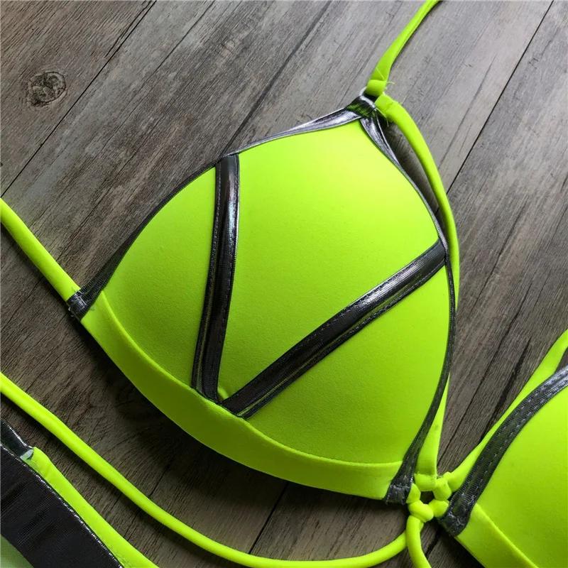 Новый красный купальник пуш-ап женский купальник бикини с подкладкой золотое тиснение бразильский комплект бикини стринги сексуальное бикини