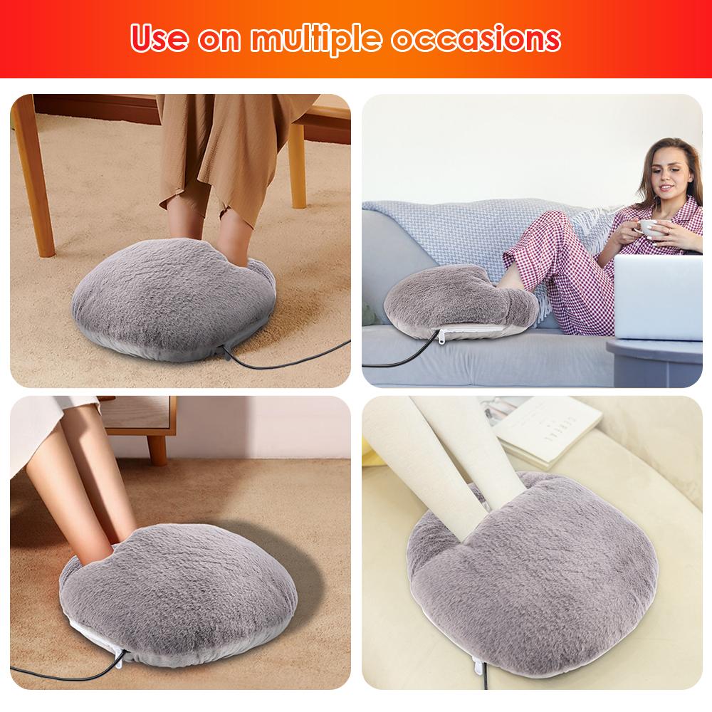 USB Charging Electric Heater Foot Warmer Foot Heating Pad Washable Warm Foot Cover Feet Warmer for Home Bedroom Office