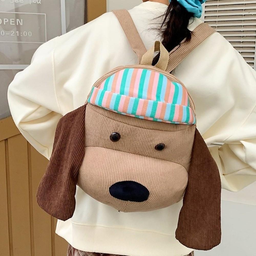 Versatile Cartoon Plush Backpack Stuffed Students School Bag Dog Plush Doll Knapsack  Kid Girl Boy