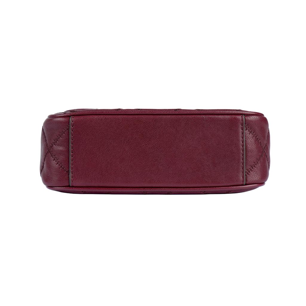 Tory Burch TB-Willa Chain Quilted Caviar Leather Messenger Bag Women bags Burgundy 87861-639