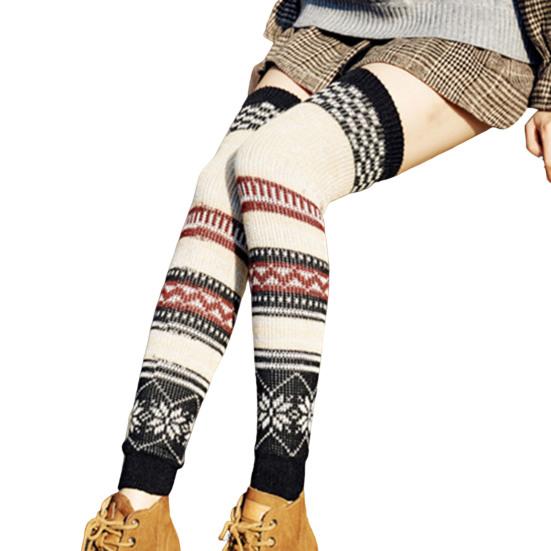 Вязаные носки, украшающие дышащие женские вязаные гетры до бедра, для покупок