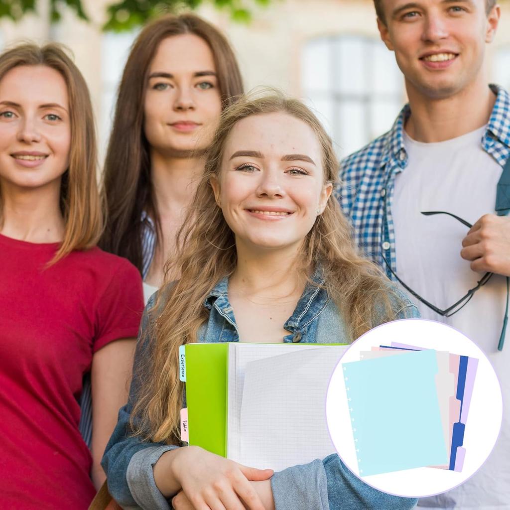 5 Tab DiscBound Disc Dividers, Note Taking System Tab Dividers, Multicolor Planner Accessories for Office, School