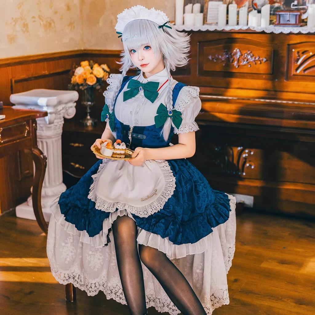 Milky Time Идзаёй Сакуя Косплей Хэллоуин Горничная Короткий рукав Костюм Идзаёй, Женский (M)