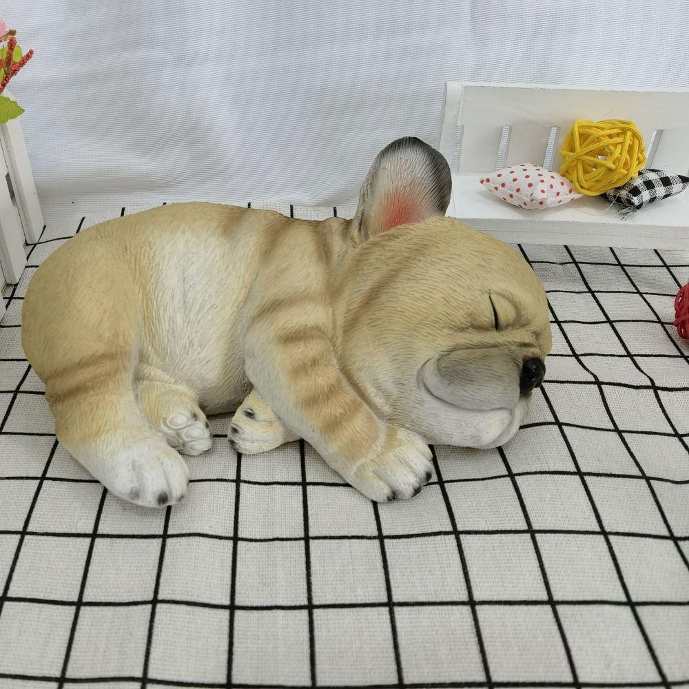 Смола ремесло бульдог щенок статуи мультфильм моделирование животных скульптуры рабочего стола