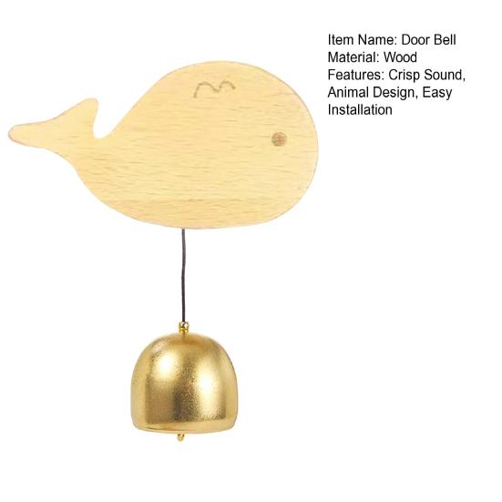 Деревянный дверной колокольчик Yousheng в форме животного, подвесной металлический колокольчик с присоской для входной двери дома, стены входа