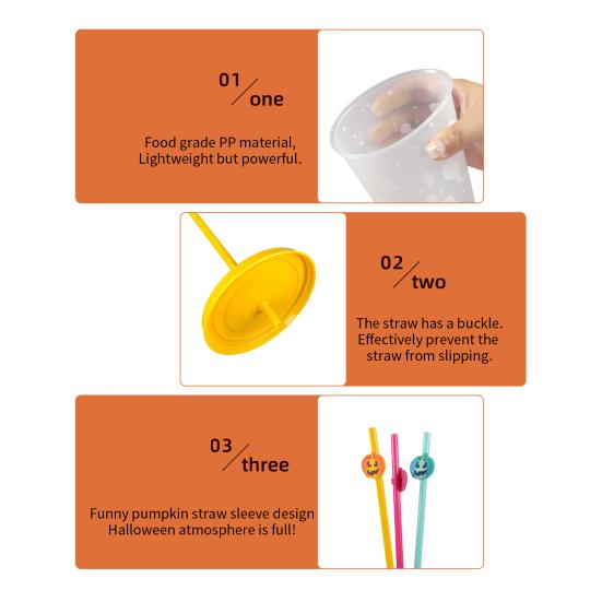 Стакан для воды 710 мл с трубочками, пищевая герметичная крышка, магическое изменение цвета, устойчивая к падениям