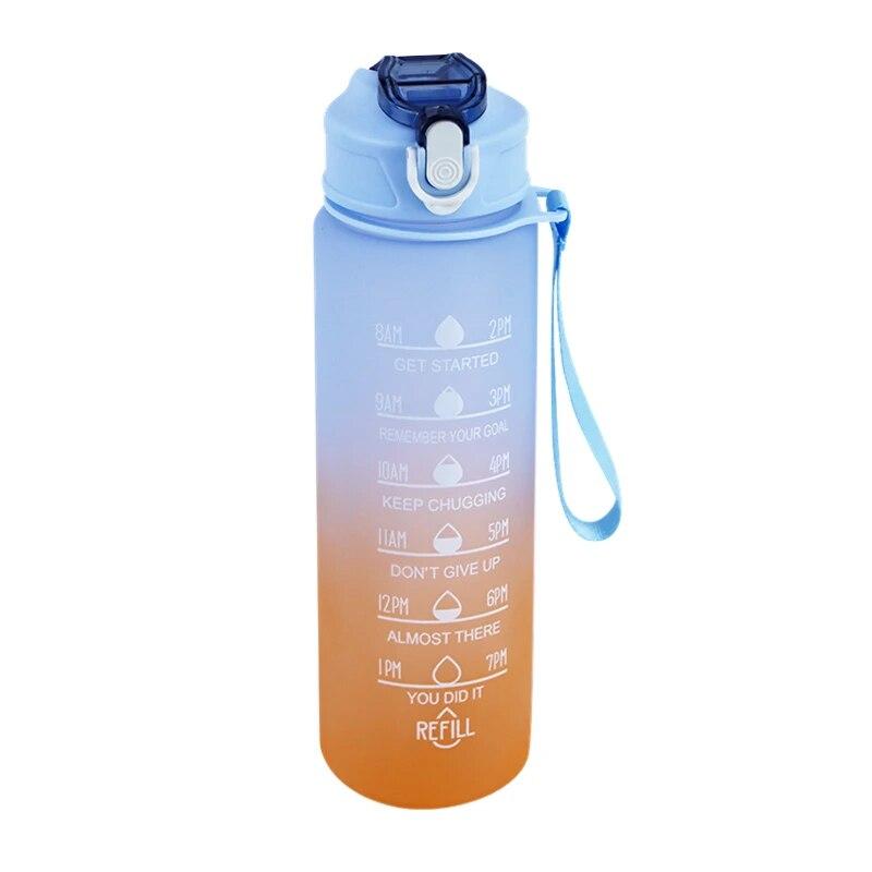 900ML Sports Water Bottle with Time Marker Leak-proof Cup Motivational Portable Water Bottle for Outdoor Sport Fitness BPA Free