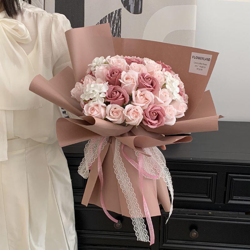 Preserved Rose & Carnation Bouquet - Perfect Birthday or Valentine's Gift for Mother, Teacher, or Girlfriend