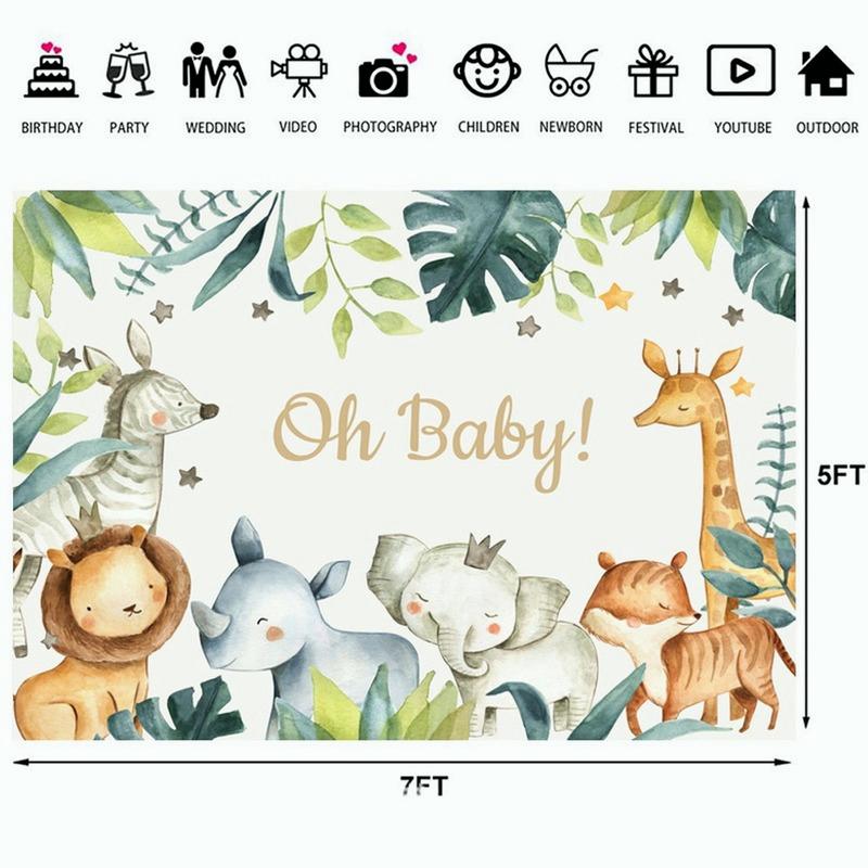 Фон для фотосъемки с изображением животных на день рождения, детский душ, вечерние фото-деко
