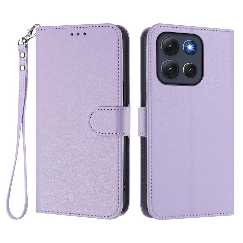 For Motorola Moto G86 5G Leather Case Wallet Stand Phone Cover with Wrist Strap