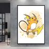 Canvas Art Watercolor Themed Walls Painting Pokemon Snorlax Comics Pictures Modern Home Waterproof Children Room Decor Gifts