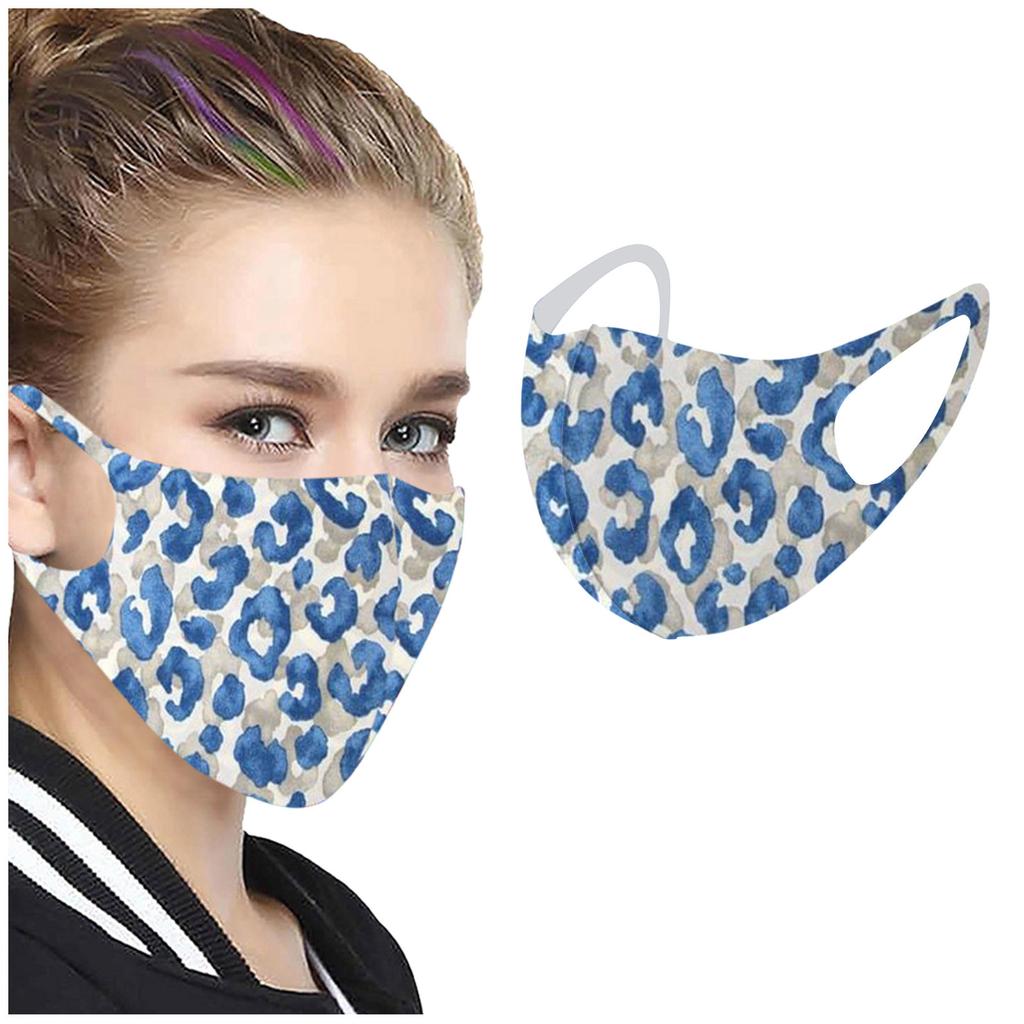 1 шт., защитная маска из ледяного шелка для взрослых с леопардовым принтом может быть пыленепроницаемой и моющейся