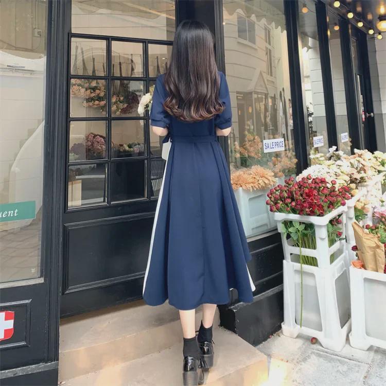 Элегантное платье-рубашка из двух частей с V-образным вырезом - летняя длинная юбка с французским литературным принтом