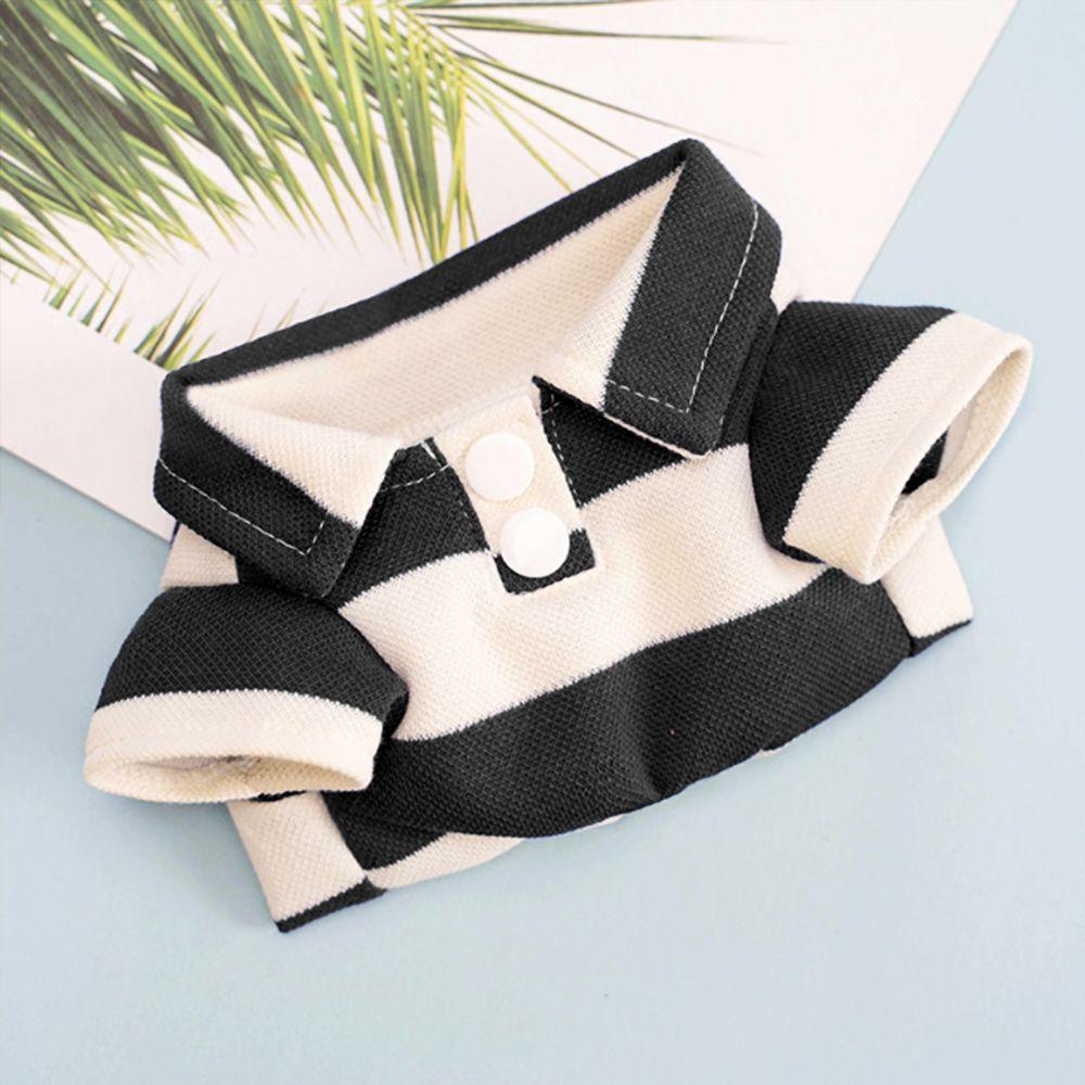 Летняя полосатая рубашка-поло для домашних животных, одежда для двуногих кошек и собак, плюшевый медведь Биби, померанский шпиц, принадлежности для одежды