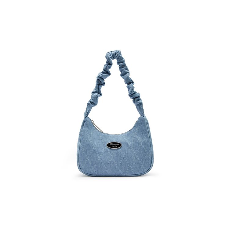 Champion Twisted Underarm Bag Script Logo Enamel Tag Pleated Hair Tie Shoulder Strap Casual Versatile Synthetic Leather Shoulder Bag Small U4AACPU14
