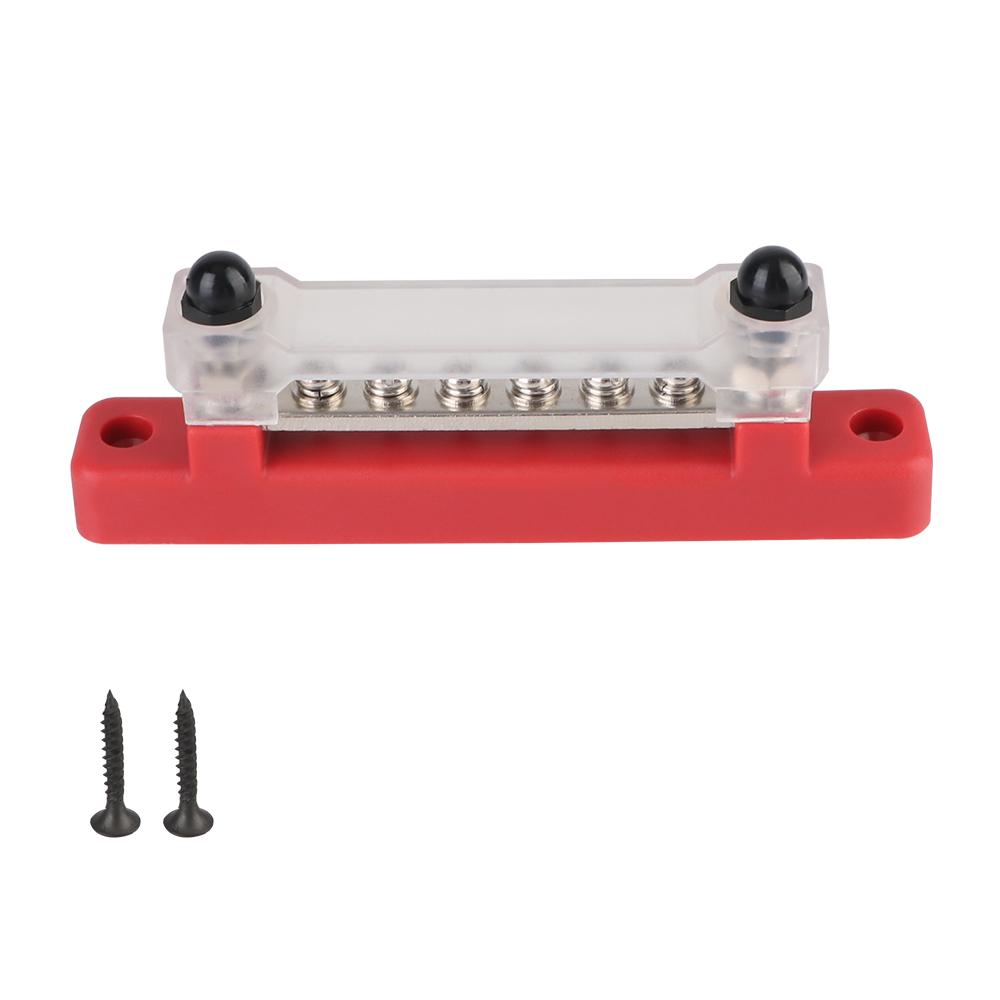Circuit Busbar Plug 48V 150A DC Bus Bar Power Distribution Block 6 Ways Electro Junction For Boat Truck RV Caravan Car