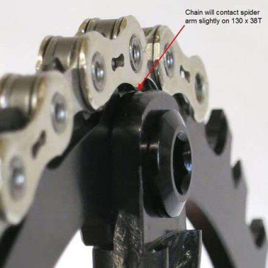 Wolf Tooth 130 BCD 5 Bolt Chainring 52T compatible with SRAM Flattop Chainring