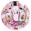50 Pink Halloween Waterproof Stickers for DIY Cards, Journals, and Festive Decorations