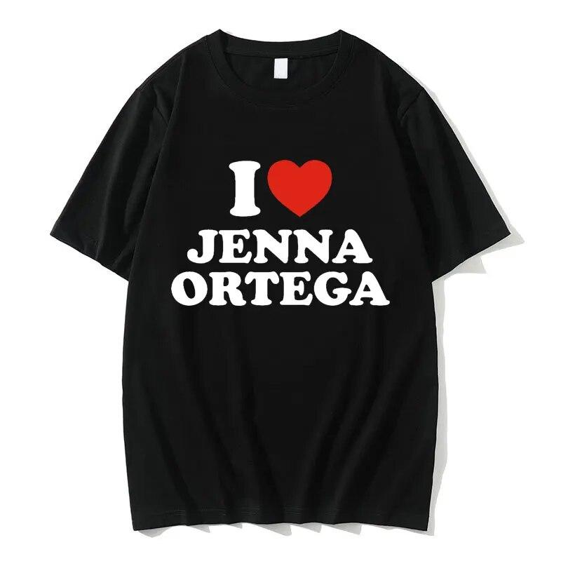 Футболка I Love Jenna Ortega, топы, летние свободные футболки унисекс в стиле хип-хоп с короткими рукавами, унисекс, женская мода, повседневная футболка большого размера, европейский размер
