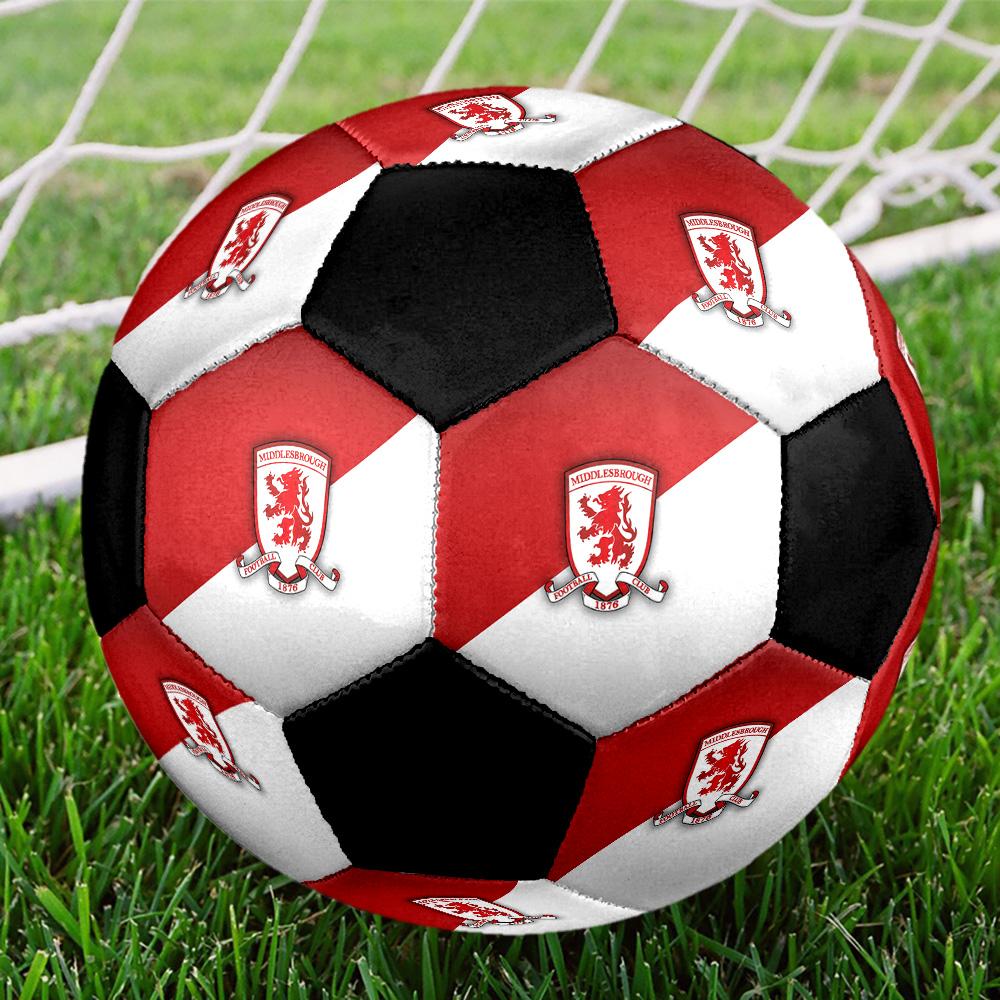 Middlesbrough FC Soccer Ball Colorful All Ages Machine Stitched PVC Competition Ready Durable High-Bounce.SIZE5