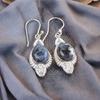 Natural Dendritic Opal Gemstone 925 Solid Silver Jewelry Handmade Earrings 1.80" EE-42-21