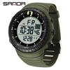 SANDA New 6256 Men's Electronic Watch Large Dial Outdoor Waterproof Sports Watch Night Light Alarm Clock Multi Functional Watch