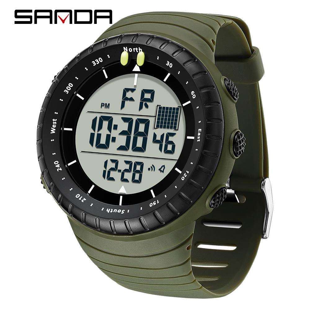 SANDA New 6256 Men's Electronic Watch Large Dial Outdoor Waterproof Sports Watch Night Light Alarm Clock Multi Functional Watch