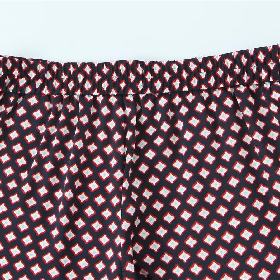 TAOP&ZA Женский летний комплект из шелкового атласа с принтом: рубашка и повседневные брюки