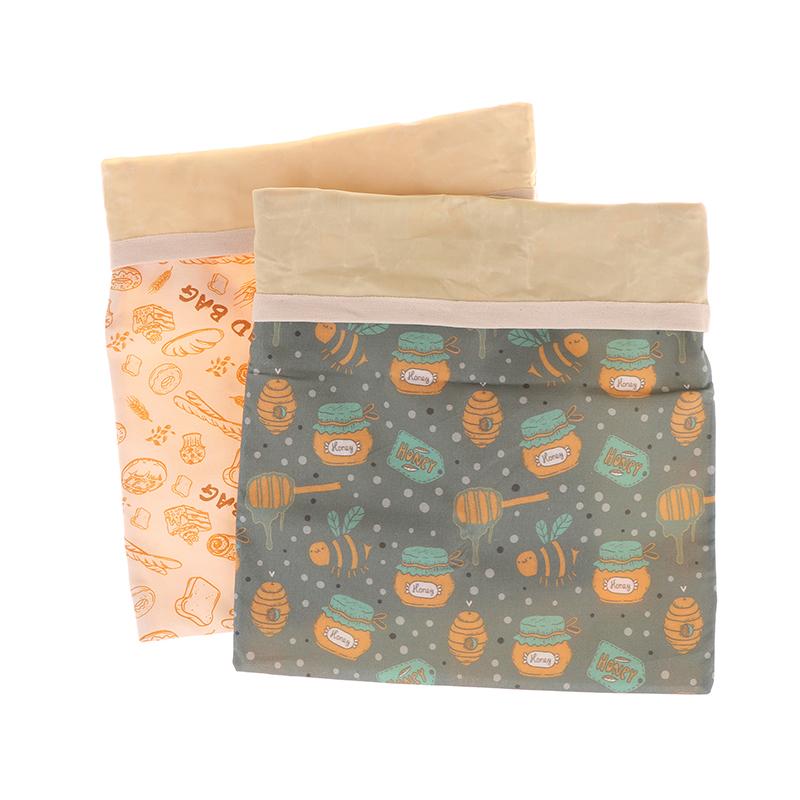 Beeswax Linen Bread Bag For Homemade Bread Eco Friendly Food Storage Bags Reusable Bread Bags