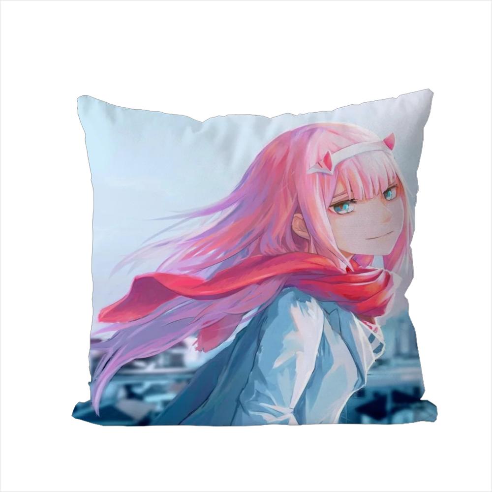 Наволочка для подушки Darling In The FranXX для автомобиля, дивана, декоративная, домашняя, двусторонняя печать, плюшевая, квадратная, декоративная подушка, чехол