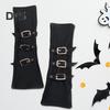 1 Pair Cosplay Gloves Adjustable Buckles Fingerless Anti-slip Solid Color Performance Sleeves Punk Style Halloween Party Carnival Arm Cuffs