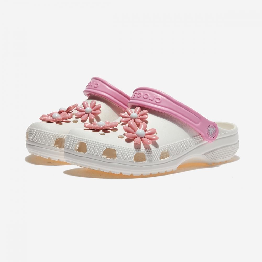 Crocs Классические башмаки Daisy Flower Crs208921 Белый Многоцветный