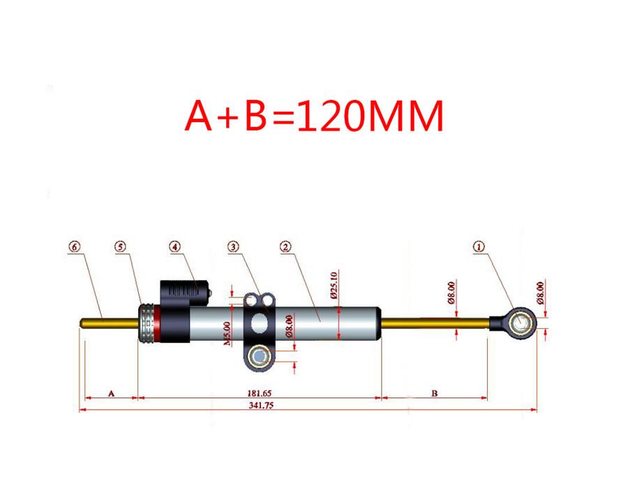 Мотоциклетный рулевой демпфер-стабилизатор длинного типа 13,4 дюйма для Kawasaki Honda Yamaha