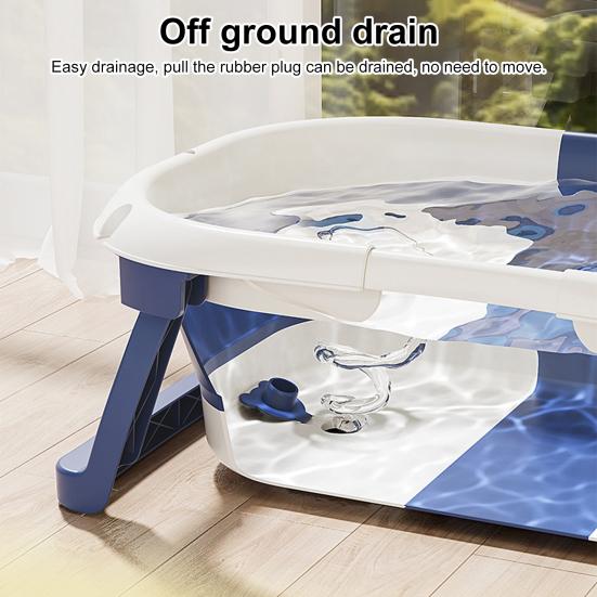2 шт./комплект складная детская ванночка с термометром мягкая подушка складная конструкция визуальный датчик температуры детская ванночка