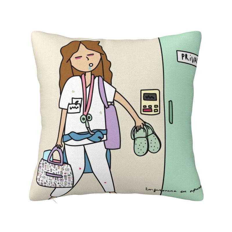 Nordic Enfermera En Apuros Doctor Nurse Medical Throw Pillow Case Decoracion Sofa Chair Cushion Cover Polyester Soft Pillowslip