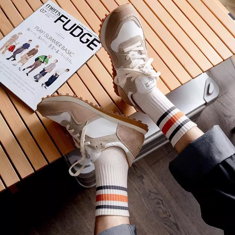 Colorful Striped Middle Tube Cotton Socks Anti Slip Outdoor Sweat Absorption Mens Cotton Socks Harajuku Sport Casual Men Socks