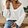 Women's Autumn/winter Simple Short Button Coat Sweater
