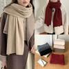 Japanese And Korean Autumn And Winter Solid Color Wool Blended Scarf Warm Simple High-End Versatile Scarf Direct Sales Women
