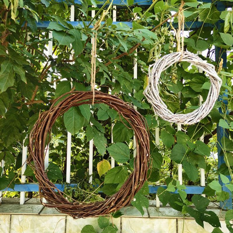 Willow Braided Ring Round Garland Natural Rattan Wreath Garland DIY Crafts Decor For Wedding Party Home Door Vine Ring Decor