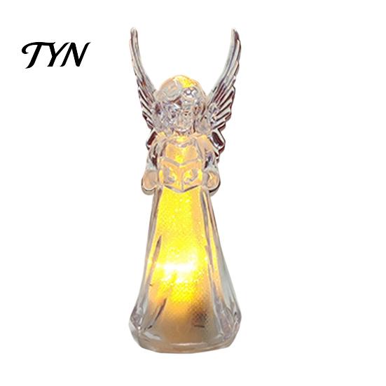 Led Bedside Lamp Guardian Angel Night Light, Small Prayer Reading Playing Music Peaceful Home Accents Figurine with LED Light for Desk, Table,