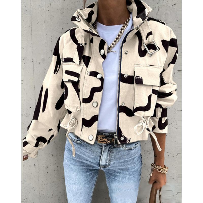 Tooxika Новая рабочая одежда Короткое пальто Повседневная печатная короткая куртка для женщин