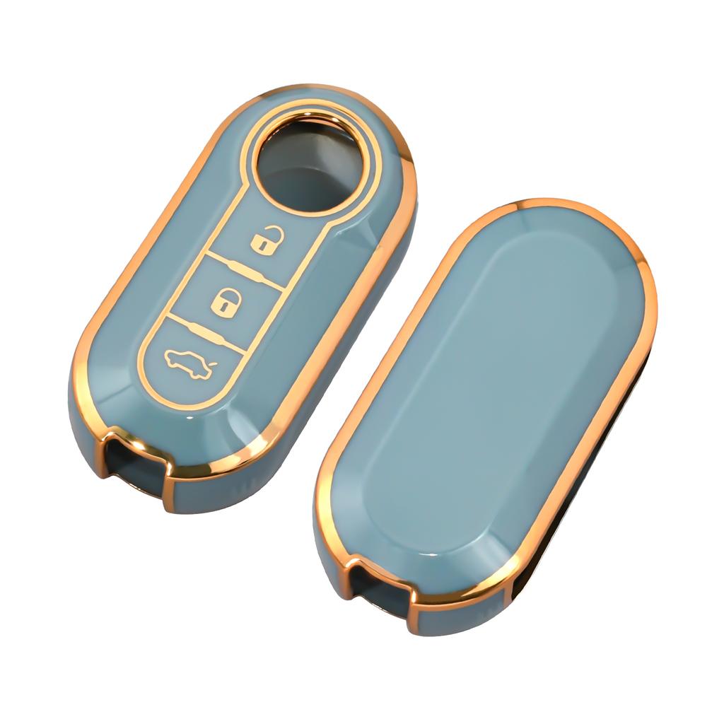 ADT2 Fashion Car Key Case Cover For Fiat 500 Ducato Panda 500L Punto Lancia Musa For Citroen For Citroen Car Keyring Luxury Leather